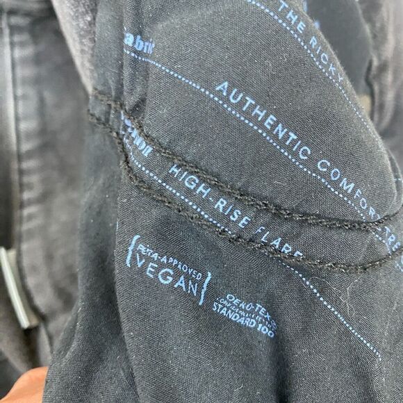 Boyish By Her Womens The Ricky Flare Jeans Black Button Fly High Rise Grunge 29 - Picture 9 of 14